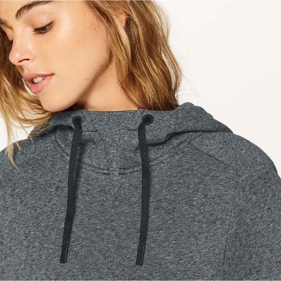 LULULEMON Warm For Winter Cotton Terry Hoodie, Heathered Speckled Black / Grey - Picture 2 of 7